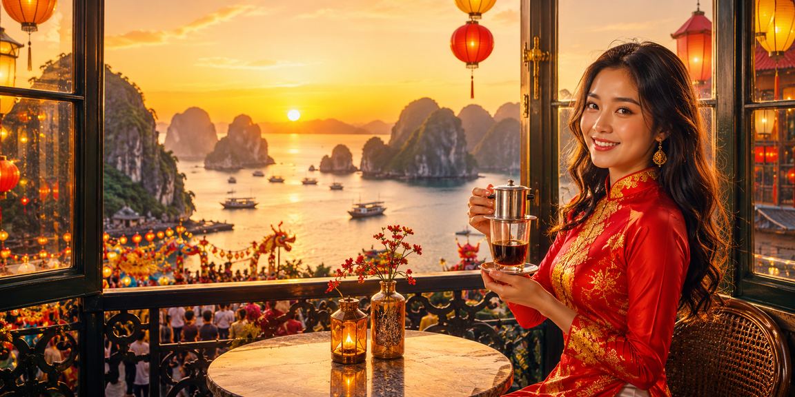 Cảnh Vịnh Hạ Long với người chơi thư giãn và trải nghiệm casino trực tuyến qua điện thoại